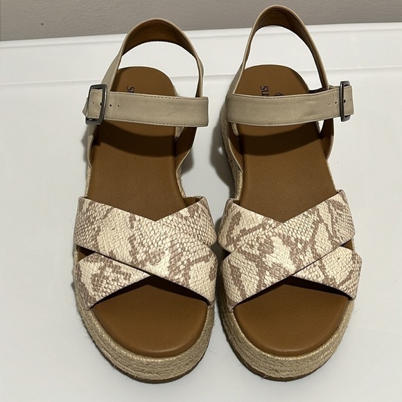 Susina Marli Strappy Espadrille Flatform Sandal Snakeskin Print Women's Size 10 - Picture 3 of 14